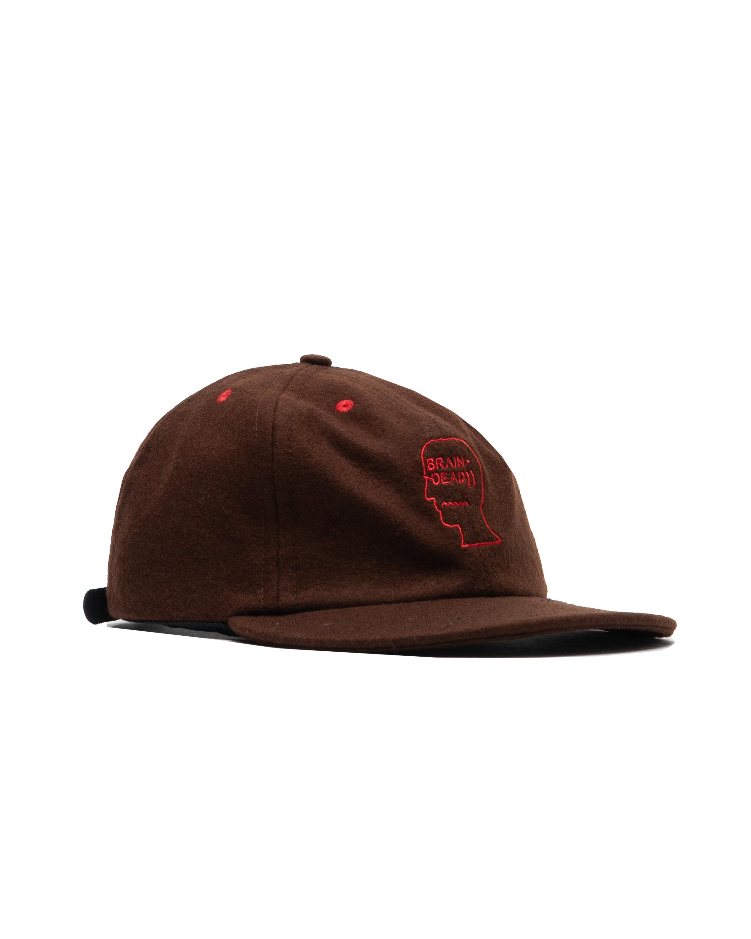 Brain Dead Flannel Classic Logohead 6 Panel Hat | W24HO1004729-bro